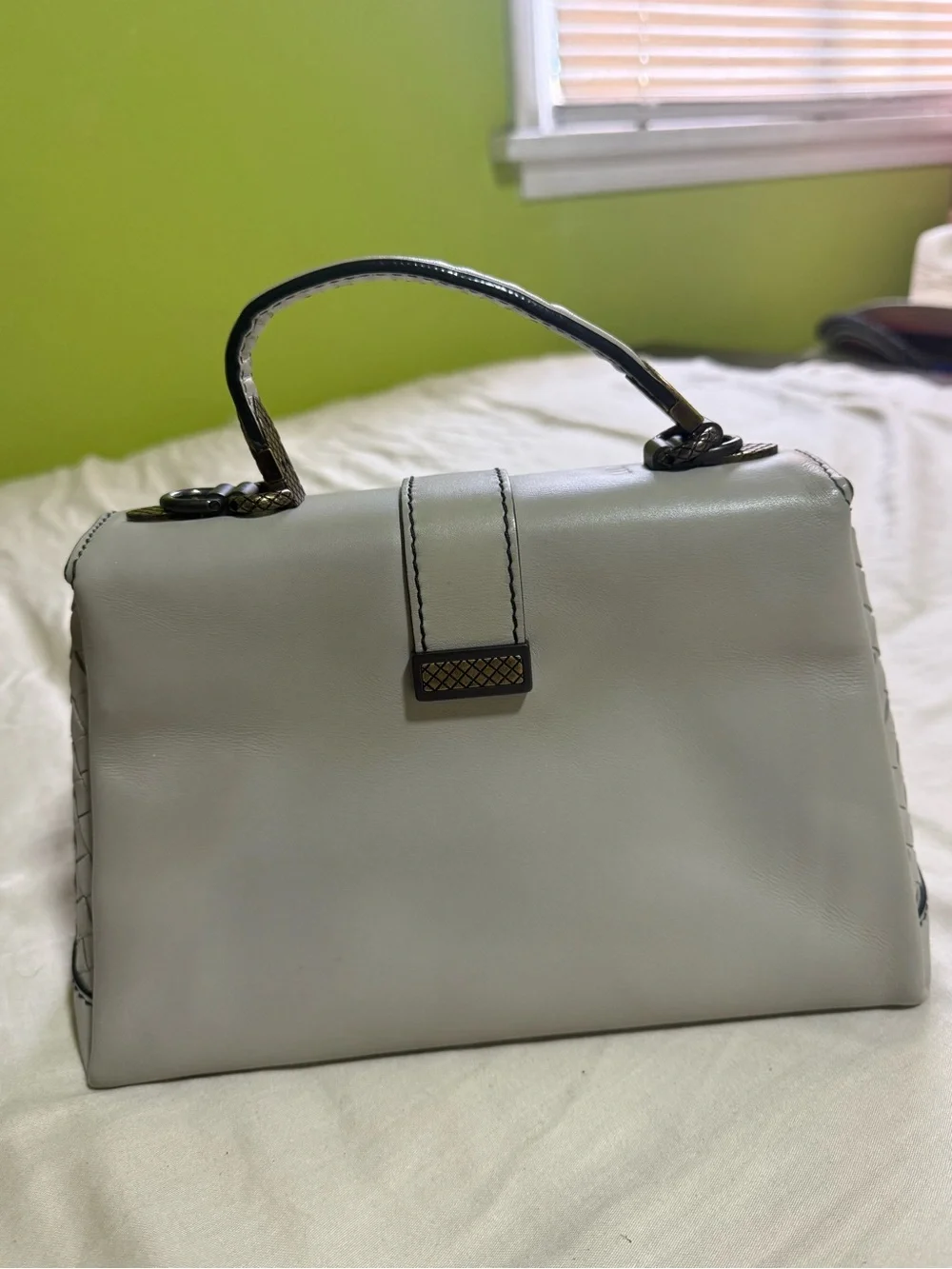 Bottega Veneta Small Piazza Shoulder Dark Cement